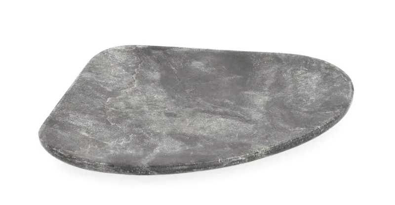 Online Bizzotto VASSOIO DECORAT KANDY MARMO GRIGIO 30X26